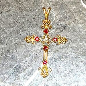 "Unique" Vintage 6 Natural Stone Cross